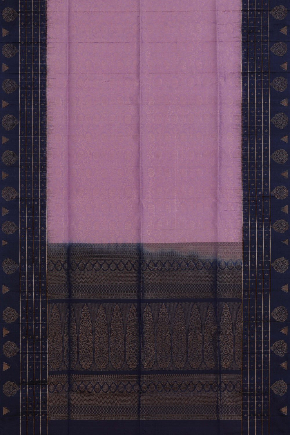 Image of South Silk Brocade Purple Saree